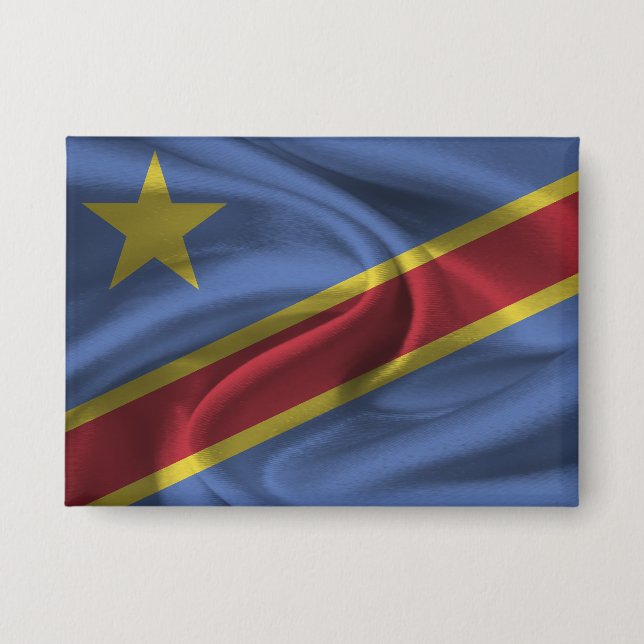 The Democratic Republic of the Congo Flag Button (Front)
