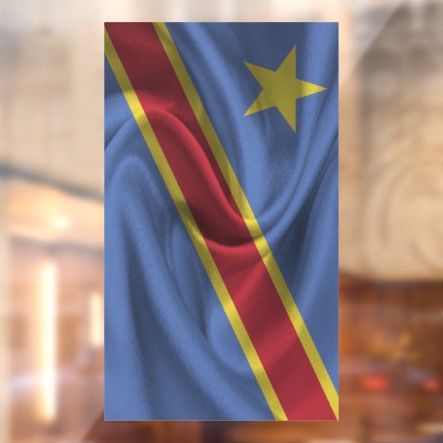 The Democratic Republic of the Congo Flag Window Cling (Sheet 2)