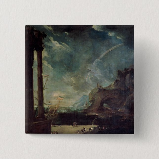 The Departure of Aeneas from Carthage Pinback Button (Front)