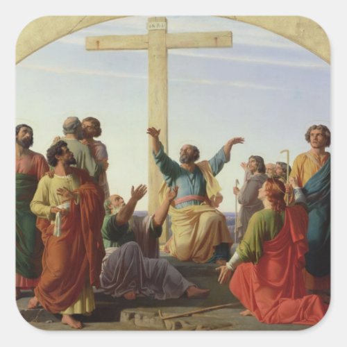 The Departure of the Apostles 1845 Square Sticker