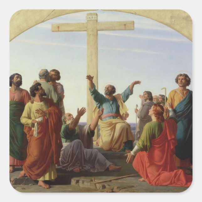 The Departure of the Apostles, 1845 Square Sticker (Front)