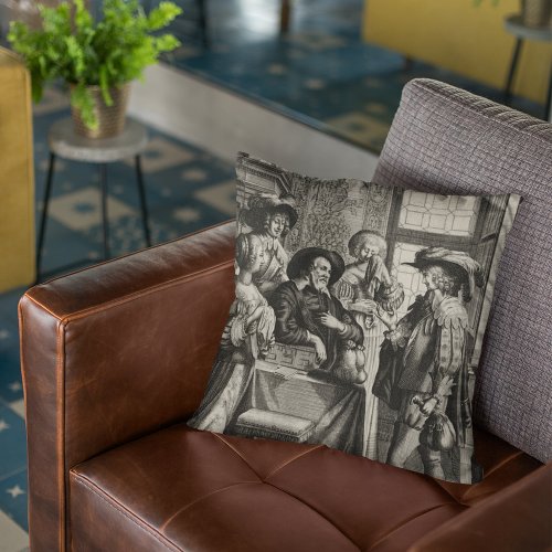 The Departure of the Prodigal Son Antique Print Throw Pillow