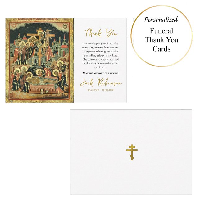 The Deposition of Christ Icon Orthodox Funeral Thank You Card (Creator Uploaded)