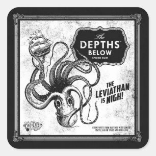 The Depths Below Rum Button Square Sticker