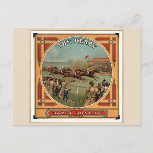 The Derby Vintage Horse Racing David Dunlop Postcard