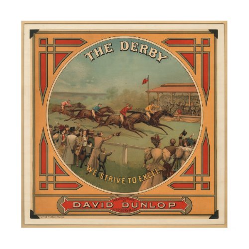 The Derby Vintage Horse Racing David Dunlop Wood Wall Art