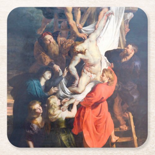 The Descent from the Cross Rubens Square Paper Coaster