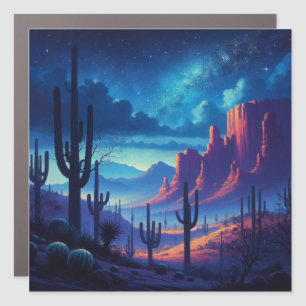 The Desert at night southwestern Car Magnet