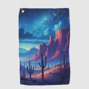 The Desert at night southwestern  Golf Towel