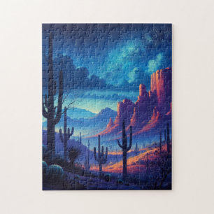 The Desert at night southwestern Jigsaw Puzzle