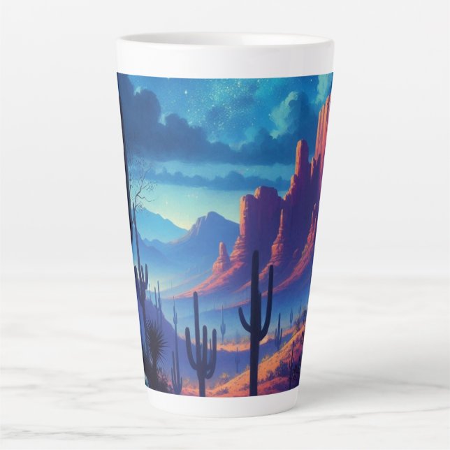 The Desert at night southwestern  Latte Mug (Front)