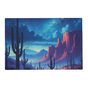The Desert at night southwestern  Placemat