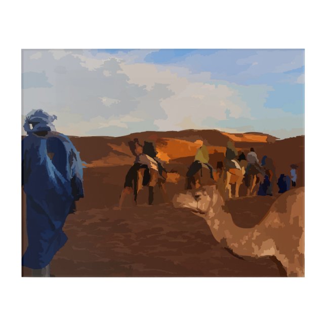 The Desert at Sunset Acrylic Print (Front)