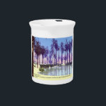 The Desert Beverage Pitcher<br><div class="desc">Remember to praise G-d continuously. From chapter one of Perek Shirah: The image depicts an oasis in the desert and "The desert and the wasteland shall rejoice, and the arid region shall blossom like a rose." Isaiah 35:1. Deserts, hot, dry, and lifeless, make up almost one third of the Earth’s...</div>