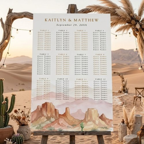 The Desert Range Wedding Suite - Seating Chart Foam Board