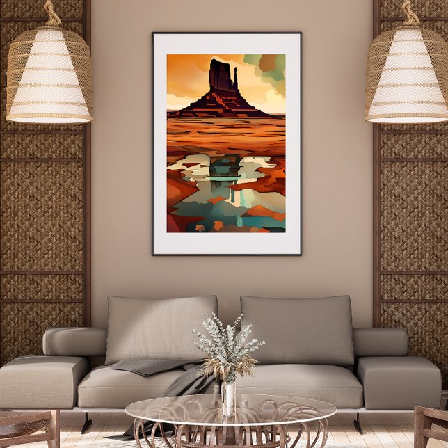 The Desert unframed Poster (The Desert is an abstract modern art print that will add color and sophistication to any room.)