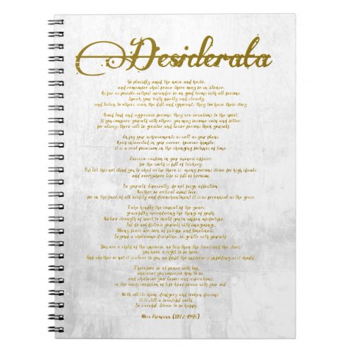 The Desiderata Desired Things Notebook