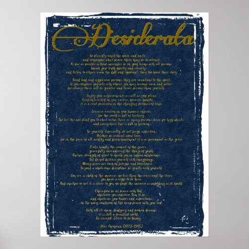 The Desiderata Desired Things Poster