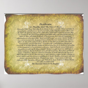 The Desiderata Poem by Max Ehrmann Poster