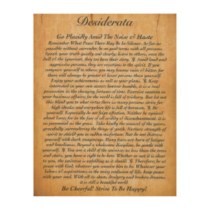 The Desiderata Poem on Wood Plank Wall Art