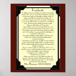 The Desiderata prose Poster