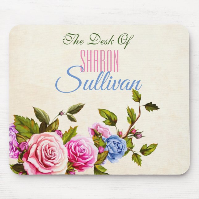 The Desk Of, Roses *personalize* Mouse Pad (Front)