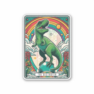 The Destroyer T-Rex Tarot Card Sticker