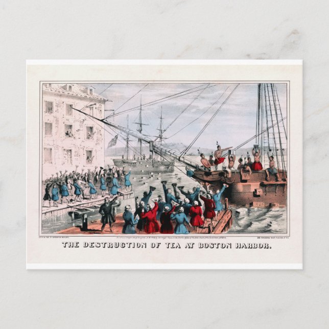 The Destruction of Tea at Boston Harbour Postcard (Front)