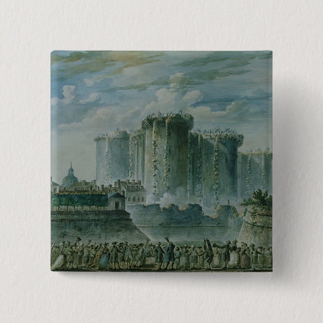 The Destruction of the Bastille, 14th July 1789 Pinback Button (Front)