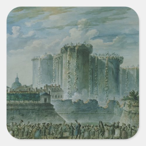 The Destruction of the Bastille 14th July 1789 Square Sticker
