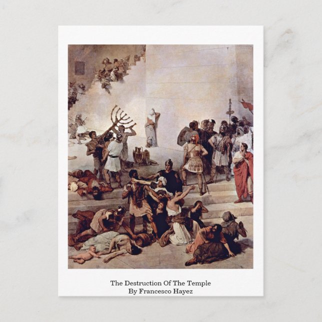 The Destruction Of The Temple By Francesco Hayez Postcard (Front)