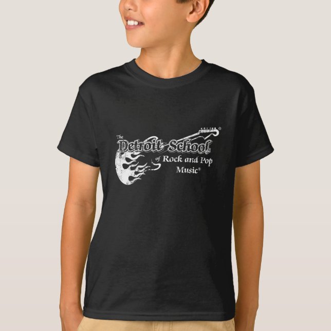 The Detroit School of Rock and Pop Black Grunge T-Shirt (Front)