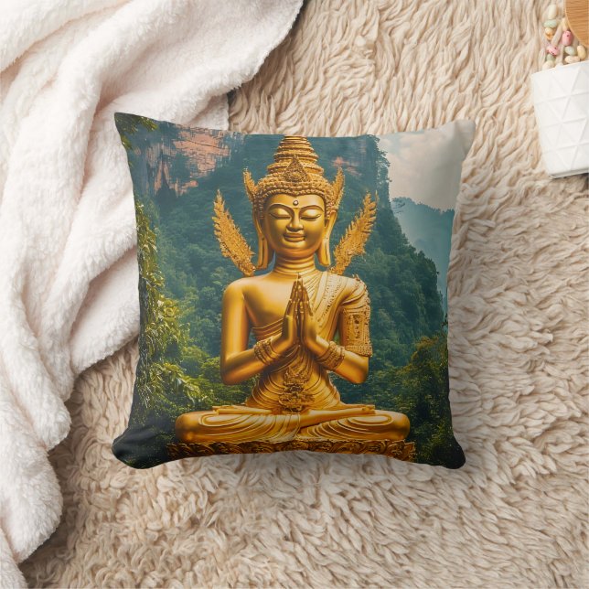 The Devata in Golden Light Throw Pillow (Blanket)