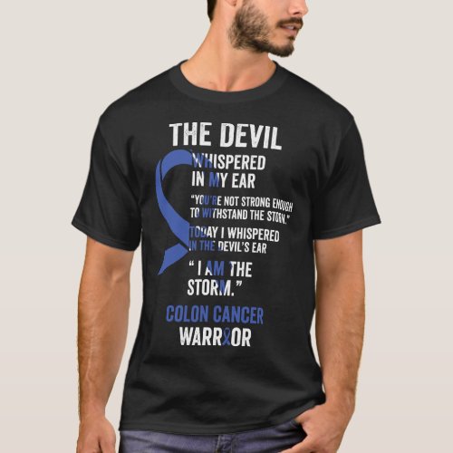 The Devil_ Colon Cancer Awareness Support Ribbon T_Shirt