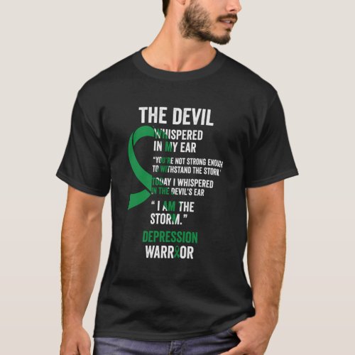 The Devil_ Depression Awareness Support Ribbon T_Shirt