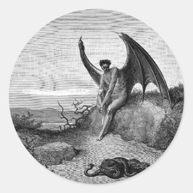 The Devil, Gustave Dore Classic Round Sticker (Front)