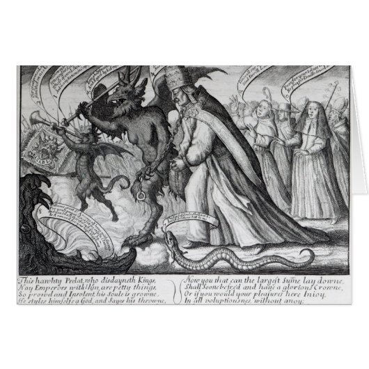 The Devil leading the Pope in Chains, 1680 Cards (Front Horizontal)