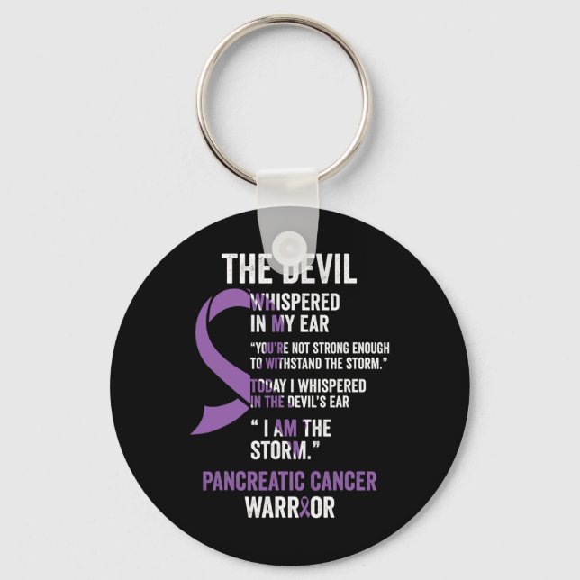 The Devil- Pancreatic Cancer Awareness Support Rib Keychain (Front)