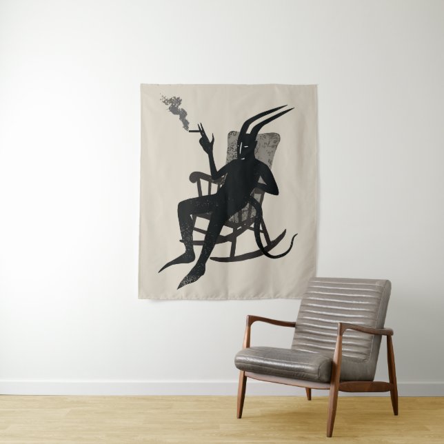 The Devil’s Break – Dark Humor Wall Art Tapestry (In Situ)