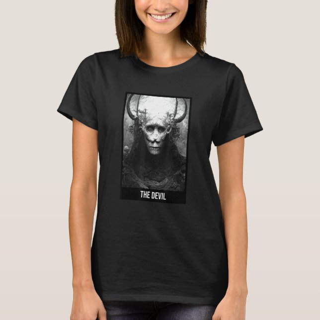 The Devil Tarot Card Satanic Goth Occult T-Shirt (Front)
