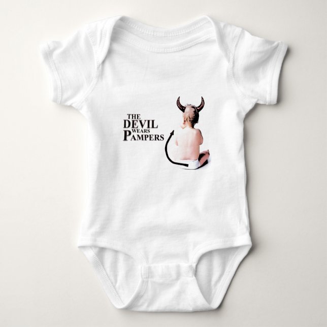 The Devil Wears Pampers Baby Bodysuit (Front)