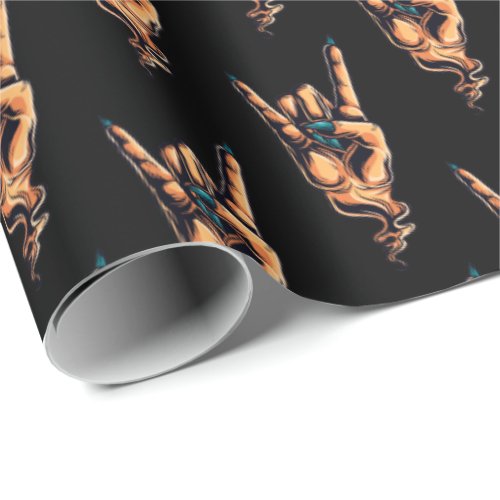 The Devils Horns hand gesture  rock on Wrapping Paper