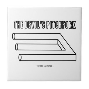 The Devil's Pitchfork (Optical Illusion) Ceramic Tile