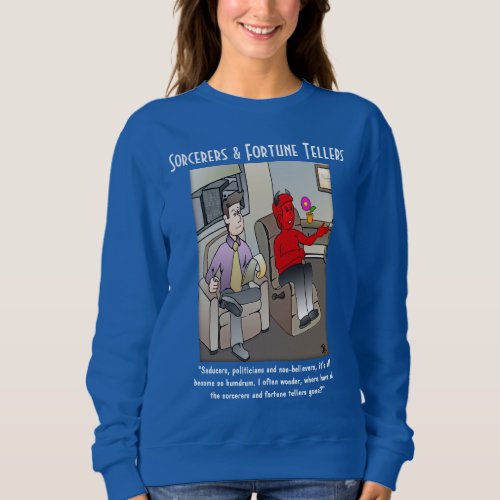 The Devils Psychiatrist Womens Blue Sweatshir Sweatshirt