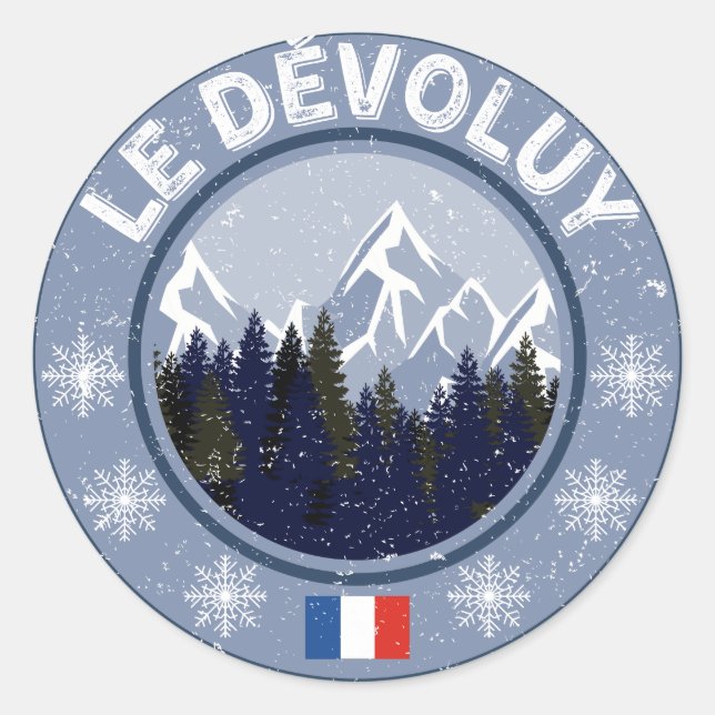 The Devolved Ski Resort Classic Round Sticker (Front)