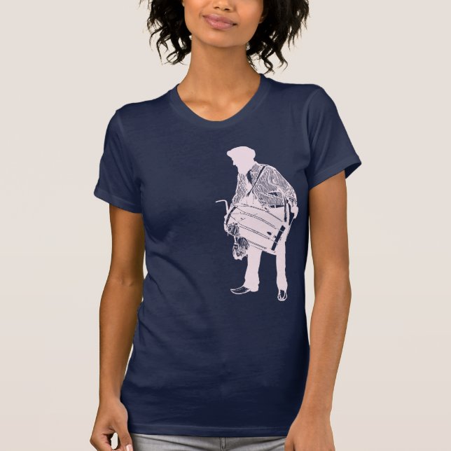 The Dholi - Pink on Navy T-Shirt (Front)