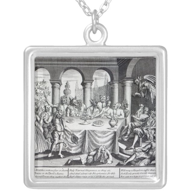 The diabolical maskquerade silver plated necklace (Front)