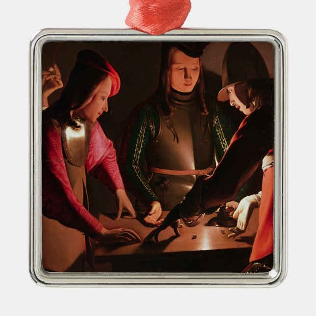 The Dice Players Metal Ornament (Front)