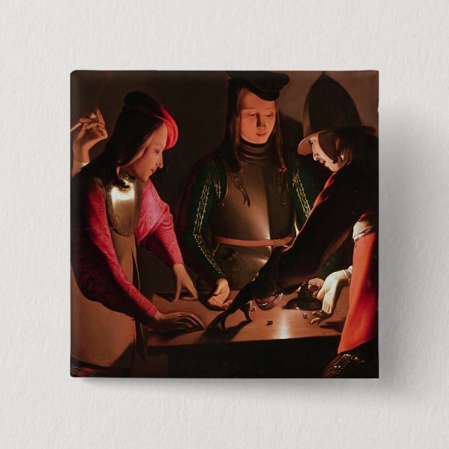 The Dice Players Pinback Button (Front)