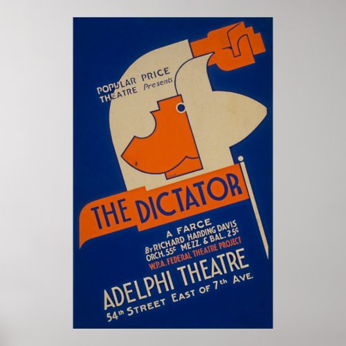 The Dictator Farce 1940 WPA Poster